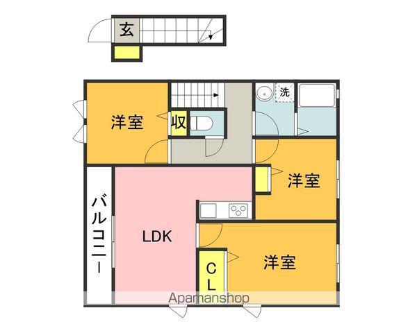 ELLE GARDENⅡA(3LDK/2階)の間取り写真