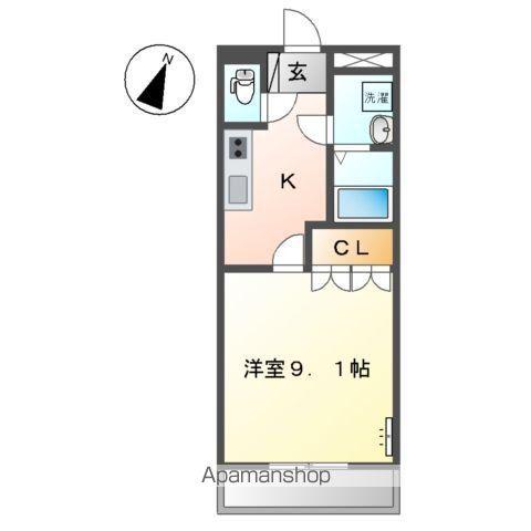 プランドール・ソフィア(1K/2階)の間取り写真