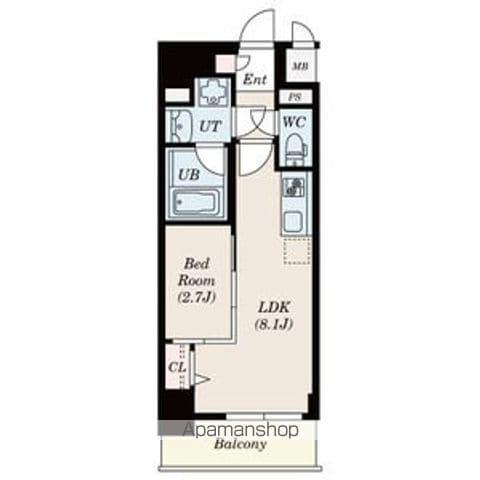 ポルタニグラ大須(1LDK/9階)の間取り写真