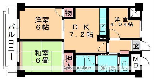 プラトー都賀(3DK/8階)の間取り写真