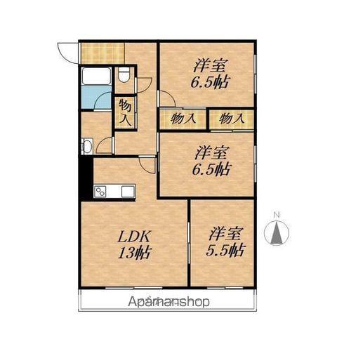 ドルシスⅡ(3LDK/3階)の間取り写真