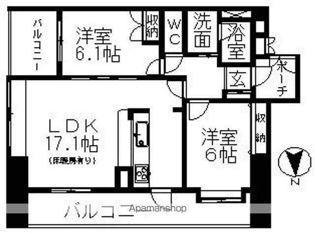 プレサンス栄メディパーク(2LDK/12階)の間取り写真