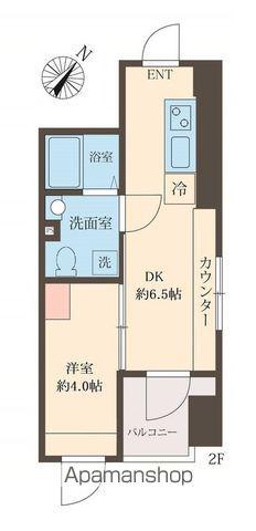 スフィア日本橋富沢町(1DK/2階)の間取り写真