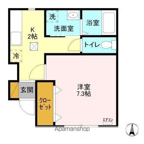 カステージョ柏の葉(1K/1階)の間取り写真