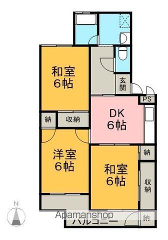 城山マンション(3DK/3階)の間取り写真