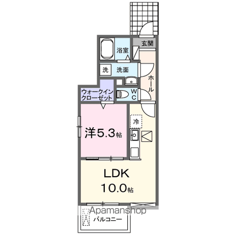 フラワー リッジ(1LDK/1階)の間取り写真