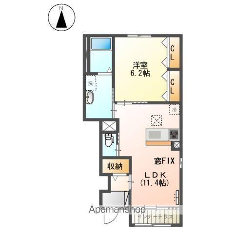 ヴィラージュ弐番館(1LDK/1階)の間取り写真