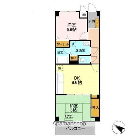 パインツリーコート(2DK/3階)の間取り写真