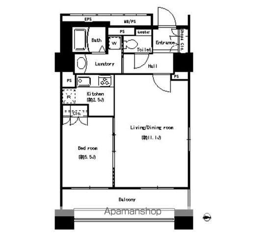 パークアクシス名駅南(1LDK/14階)の間取り写真