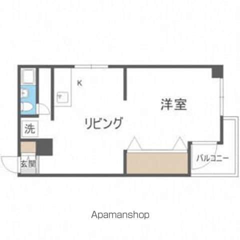 412ビル(1DK/3階)の間取り写真