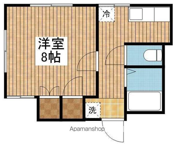プレーンコート2(1K/2階)の間取り写真