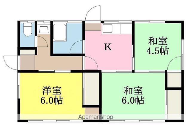 予讃線 三津浜駅 徒歩7分 1階建 築52年(3DK)の間取り写真