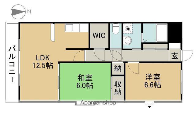 ベルクルール杉本Ⅱ(2LDK/5階)の間取り写真