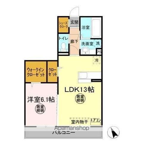 ラ・ペジブル A(1LDK/2階)の間取り写真