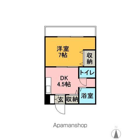 内山マンション(1DK/4階)の間取り写真