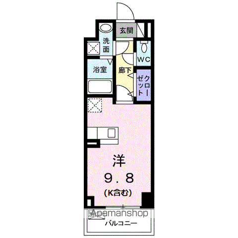 グランディー曲金(ワンルーム/1階)の間取り写真