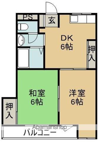 第二南昭ハイツ(2DK/3階)の間取り写真