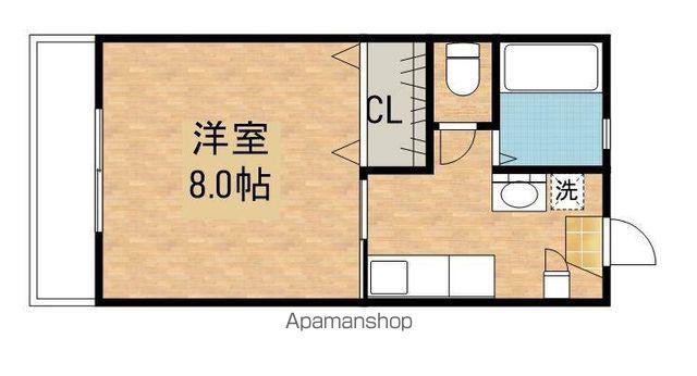 ハイツ花岡(1K/2階)の間取り写真