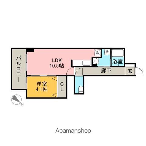 リバーフェイス博多(1LDK/12階)の間取り写真