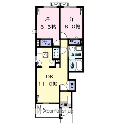 ベル アロッジオ Ⅱ(2LDK/1階)の間取り写真