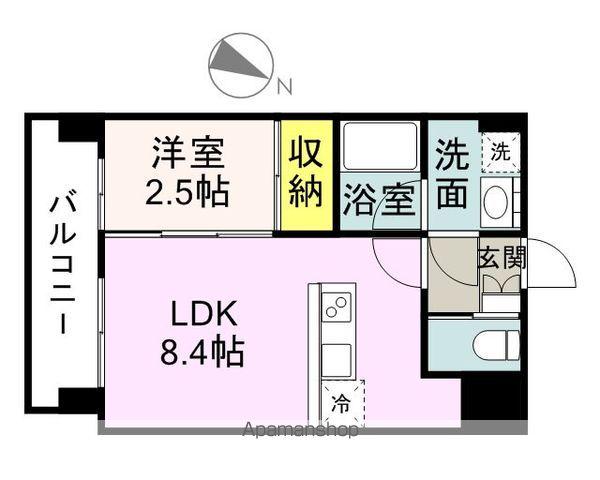 ドゥーエ赤坂(1LDK/2階)の間取り写真