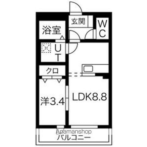 TOP RANGE AVENUE(1LDK/3階)の間取り写真