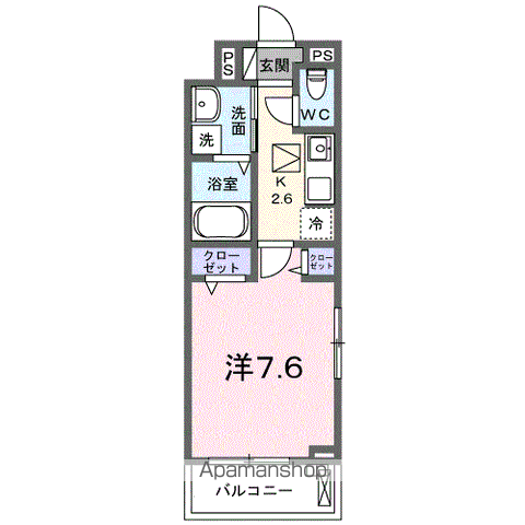 BOSCATO Q(1K/1階)の間取り写真