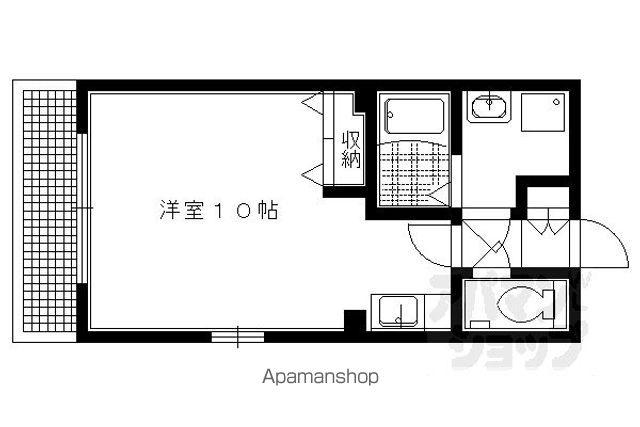 鴨東橋本マンション(ワンルーム/3階)の間取り写真
