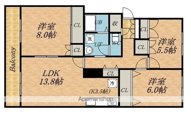 テレパレス南郷I(3LDK/2階)の間取り写真