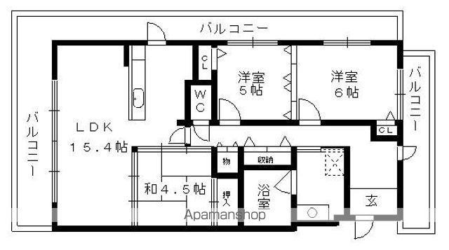 WILLDO黒川(3LDK/5階)の間取り写真