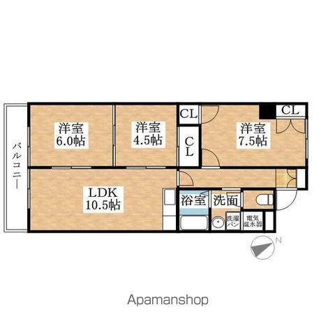 サクセス小田井(3LDK/7階)の間取り写真