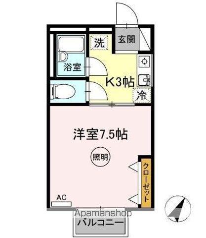 シャトル西春日A・B棟(1K/2階)の間取り写真