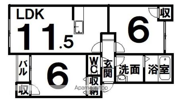 ベルリード昭和中央(2LDK/1階)の間取り写真