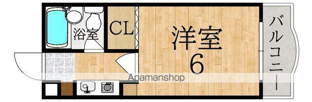 カルム学園前(1K/2階)の間取り写真