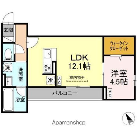 セステナリー西ノ内(1LDK/3階)の間取り写真