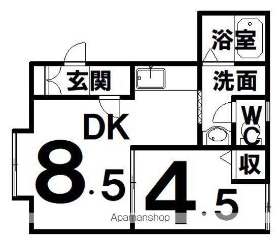 パリエステイブルⅡ(1DK/1階)の間取り写真