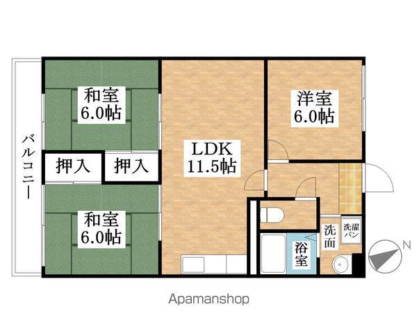 平島ハイツ(3LDK/3階)の間取り写真