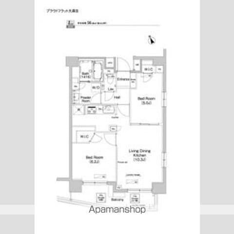 プラウドフラット大森Ⅲ(2LDK/7階)の間取り写真