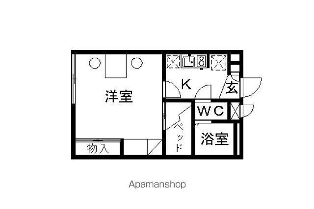 レオパレスアンジェヴィラージュ(1K/2階)の間取り写真