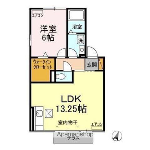 カームヒルズA・B(1LDK/1階)の間取り写真