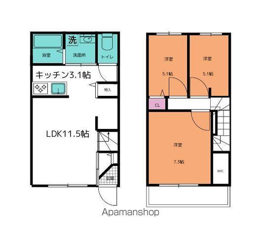名古屋市東山線 中村公園駅 徒歩14分 2階建 築1年(3LDK)の間取り写真