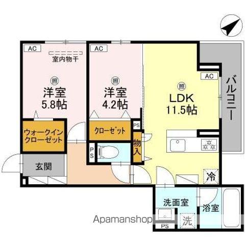 D-ROOM大路(2LDK/2階)の間取り写真