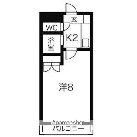 セントラルハイツ香呑(1K/1階)の間取り写真