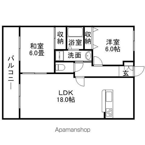 グランドゥール・オニクラ(2LDK/2階)の間取り写真