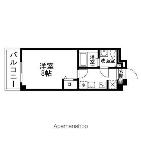 アーバンプラザ小田原(1K/6階)の間取り写真