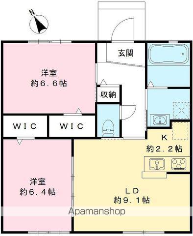 常磐線 勝田駅 徒歩30分 1階建 築4年(2LDK)の間取り写真