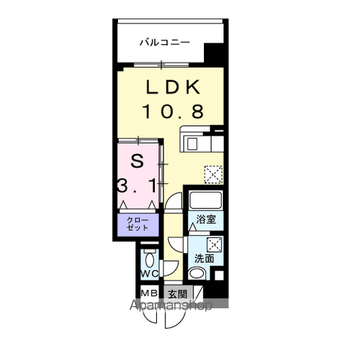 サニーレジデンス吉野Ⅱ(1LDK/5階)の間取り写真