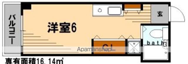 ハイネス下野谷(ワンルーム/4階)の間取り写真