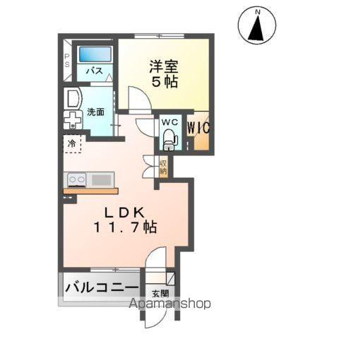 ボン・レーヴ(1LDK/1階)の間取り写真