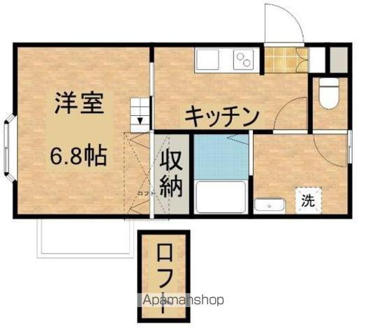 デイ・ブリッヂ(1K/2階)の間取り写真